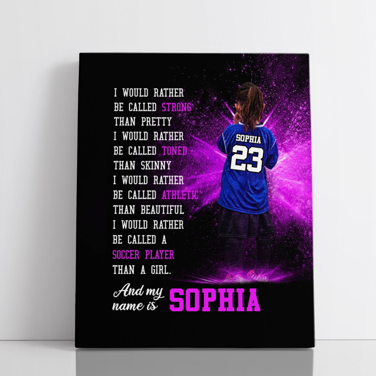 Personalized Strong Toned Athletic Soccer Player Wall Art