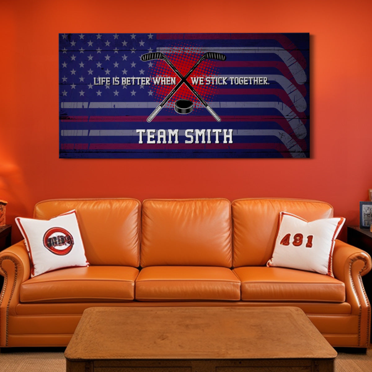 Personalized Life Is Better When We Stick Together Hockey Wall Art