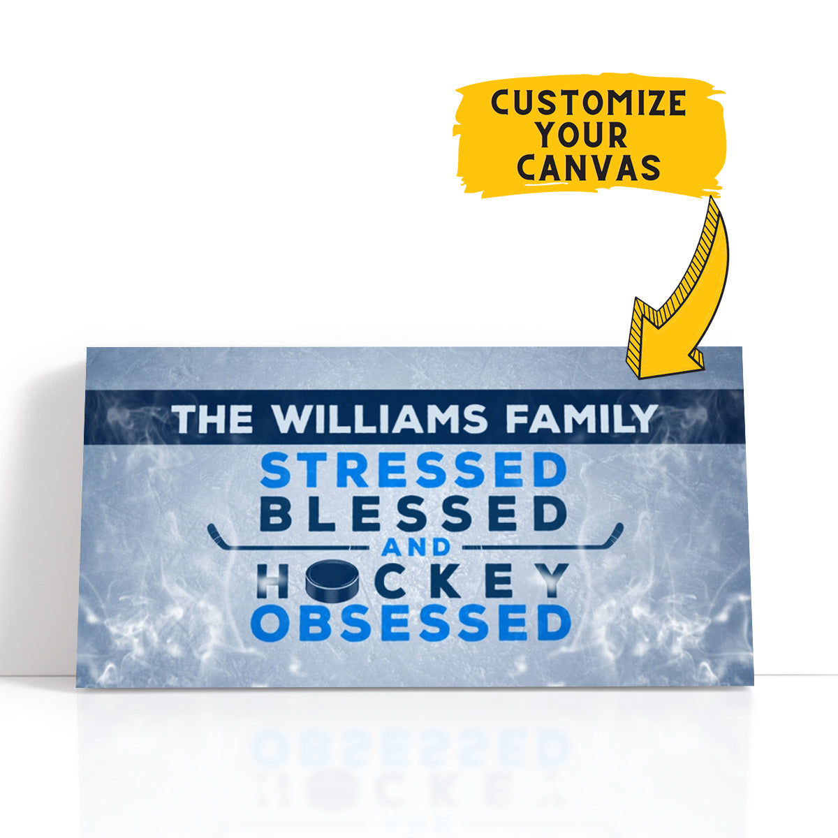 Personalized Stressed Blessed And Hockey Obsessed Wall Art