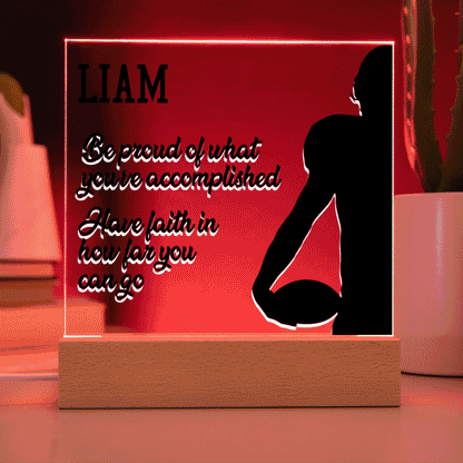 Personalized Football Be Proud Acrylic Plaque LED Lamp