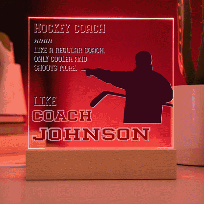 Personalized Like A Regular Coach Only Cooler Hockey Acrylic Plaque LED Lamp