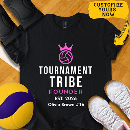 Personalized Tournament Tribe Founder Mom Volleyball T-Shirt