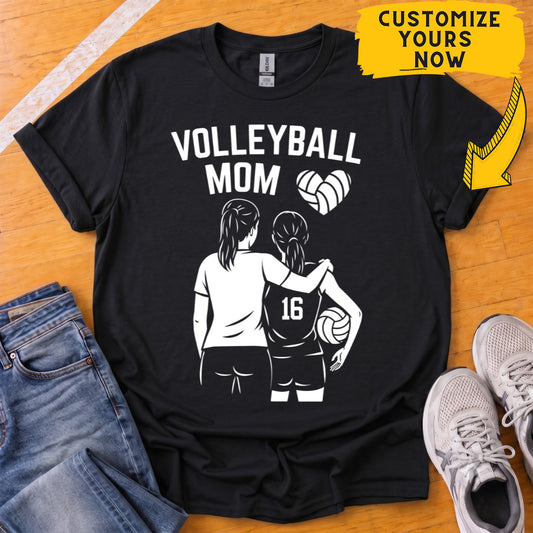 Personalized Volleyball Mom Love T-Shirt