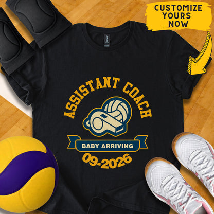 Personalized Assistant Coach Baby Arriving Volleyball T-Shirt