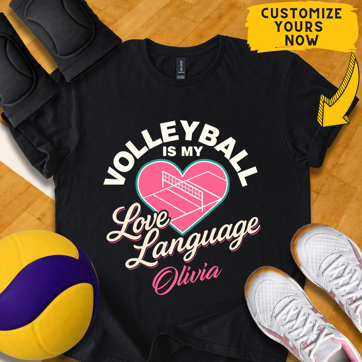Personalized Volleyball Is My Love Language T-Shirt