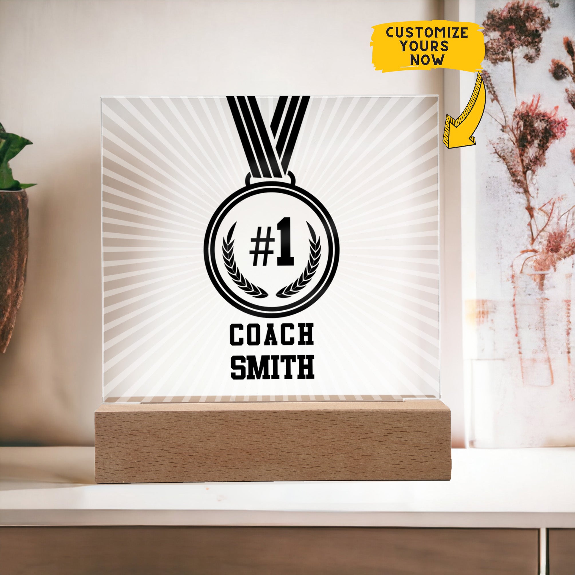 Personalized No1 Coach Medal Acrylic Plaque LED Lamp – Sporty Family Store