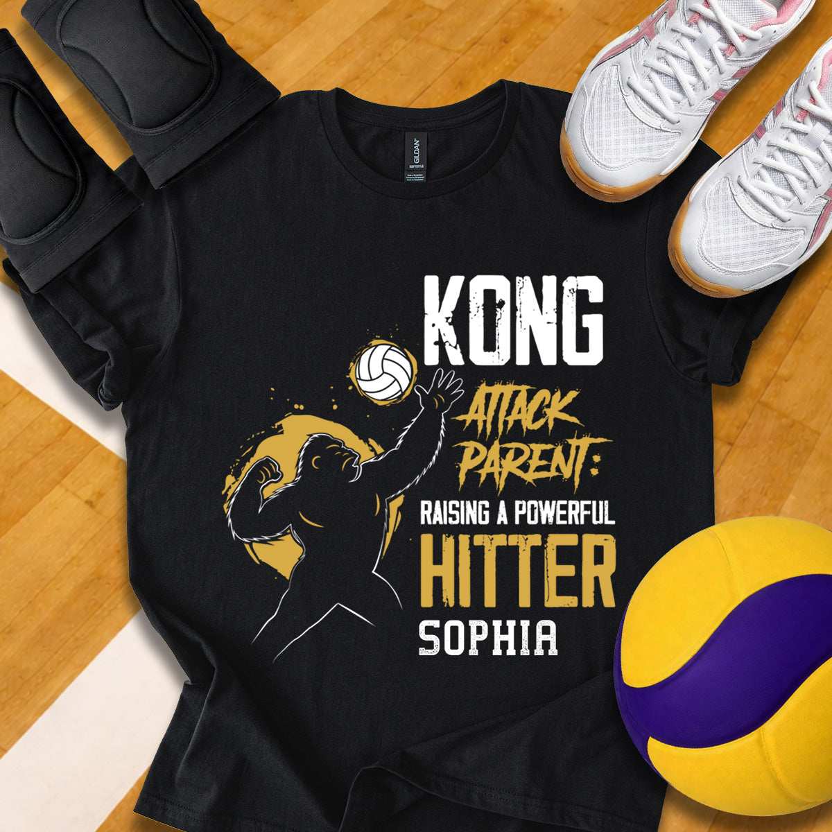Personalized Kong Attack Parent Volleyball T-Shirt