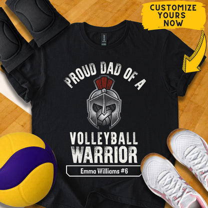 Personalized Proud Dad Of A Volleyball Warrior T-Shirt